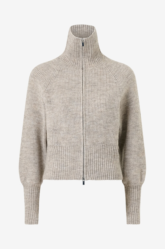Cardigan Knitted zip cardigan - Grå