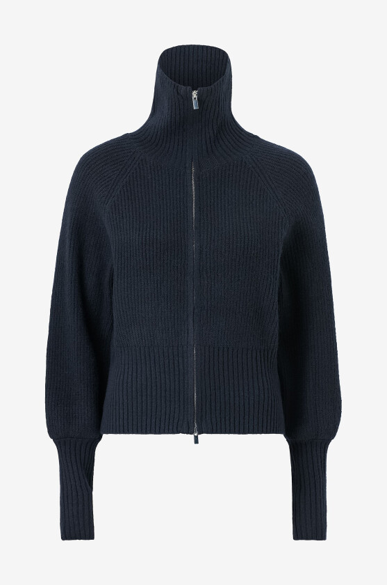 Cardigan Knitted zip cardigan - Blå