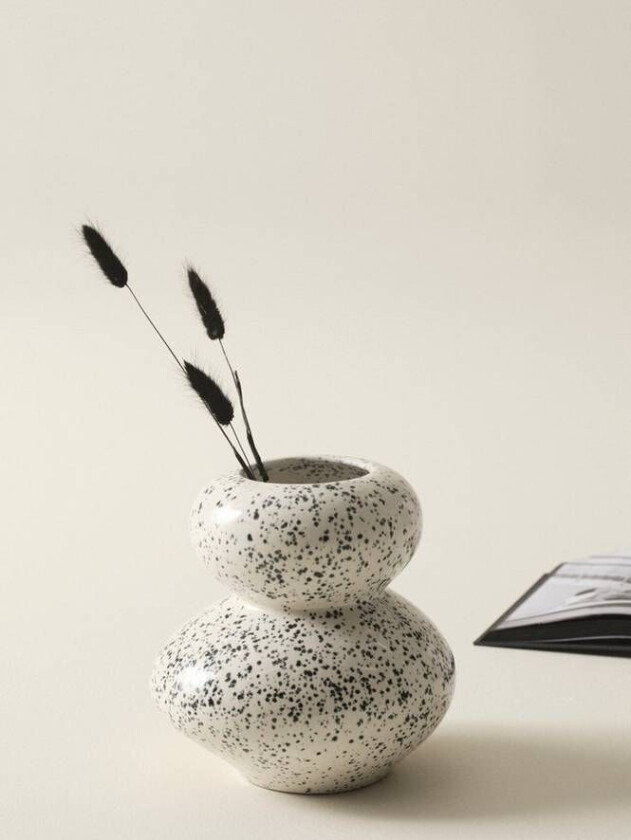 STONE vase - høyde 24,5 cm Hvit/beige