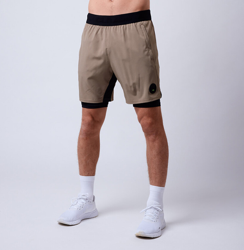 CLN Rep 2 in 1 Shorts, Dark Khaki