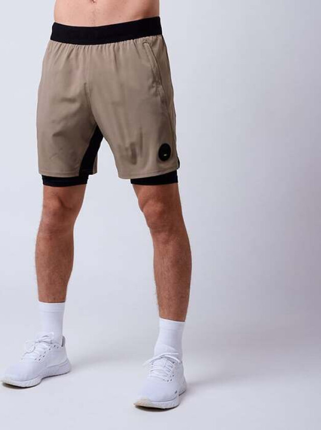 CLN Rep 2 in 1 Shorts, Dark Khaki
