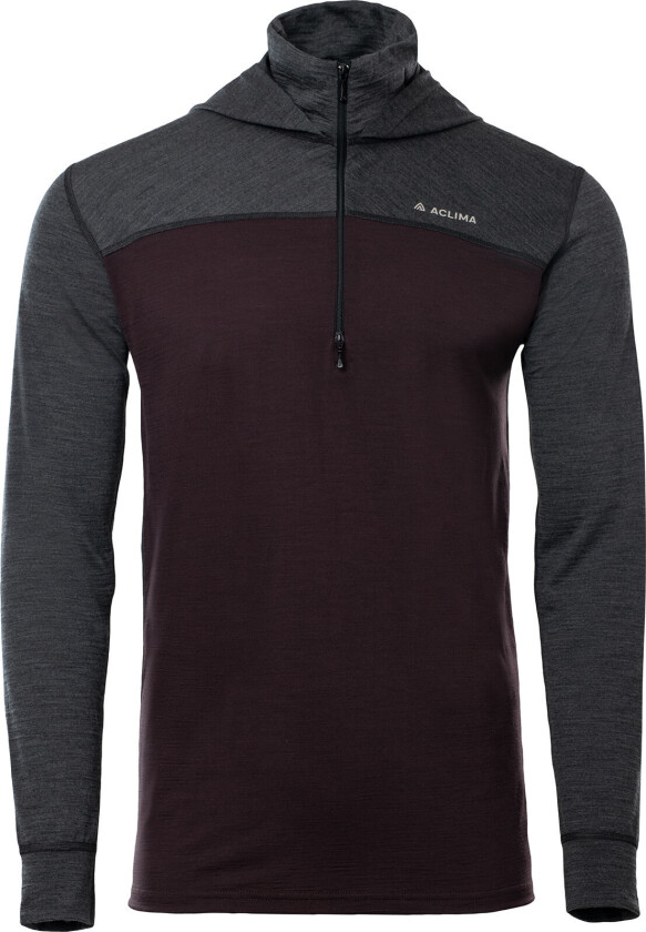 Men's LightWool 180 Hoodie Chocolate Plum/Marengo L, Chocolate Plum / Marengo
