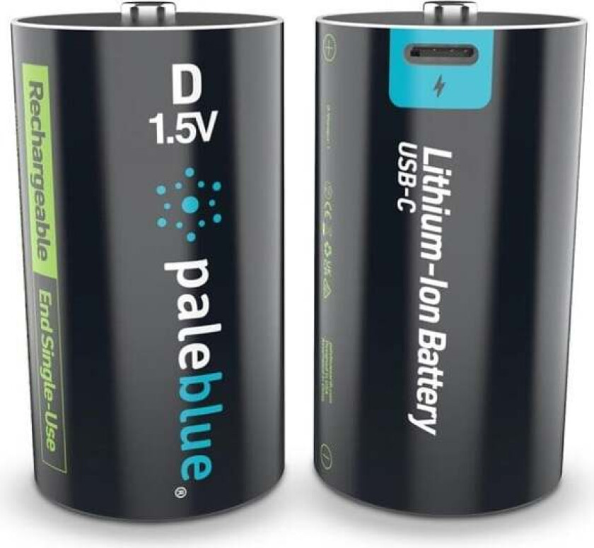 Pale Blue Voyager D Battery 2-pack of D Cell w/ 2x