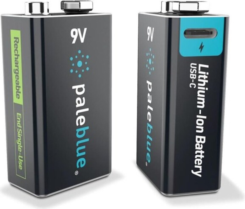 Pale Blue Voyager 9V Battery 2-pack of 9V w/ 2x1 c