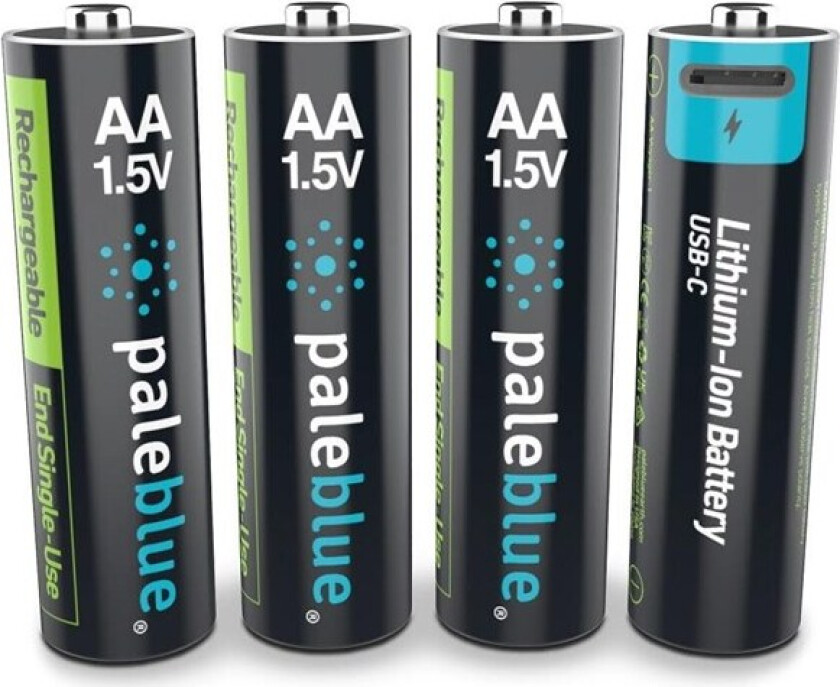 Pale Blue Voyager AA Battery 4-pack AA w/ 4x1 cabl