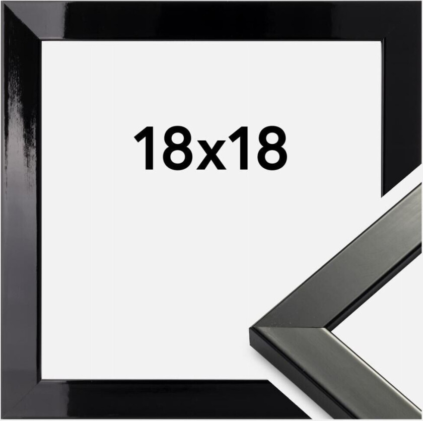 Ramme Uppsala Svart Høyglans 18x18 Cm