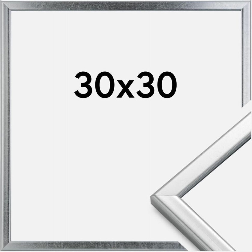 Ramme Slim Matt Antirefleksglass Sølv 30x30 Cm