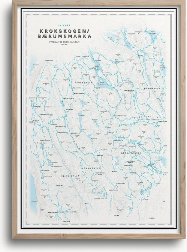 Skikart Krokskogen/bærumsmarka (50x70 Cm) - Uten Ramme