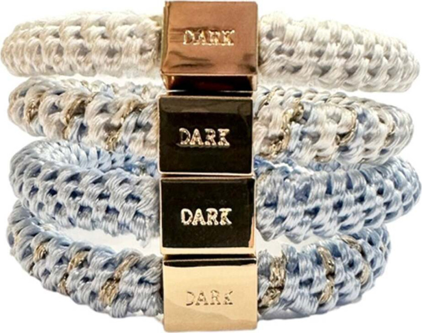 Bilde av FAT HAIR TIES 4 PK COMBO LIGHT BLUE MIX W/GOLD