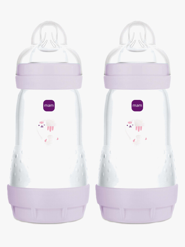 Anti-kolikk tåteflaske 260 ml, Lilla - 2 stk