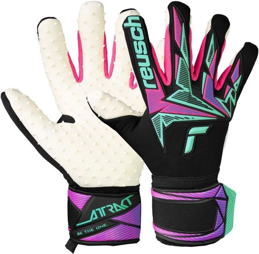 Keeperhansker Attrakt Freegel Speedbump Neon Pulse - Svart/turkis/rosa, størrelse 9½