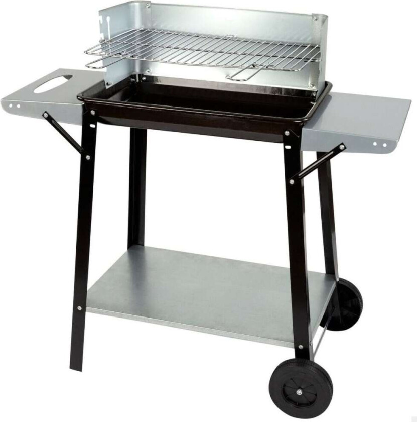 Kullgrill med hjul Aktiv Emaljert metall 90 x 85 x 32 cm Sort