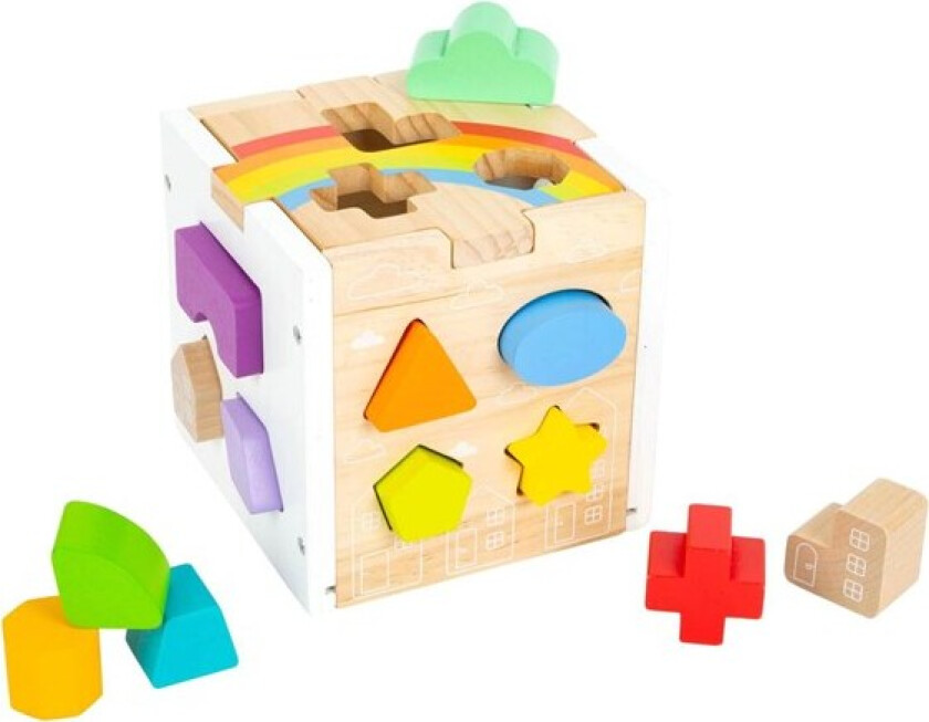 - Wooden Shape Sorter Cube Rainbow.