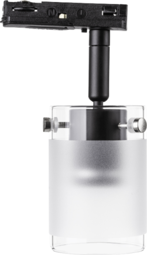 Tubular 1F skinnespot, sort/glass