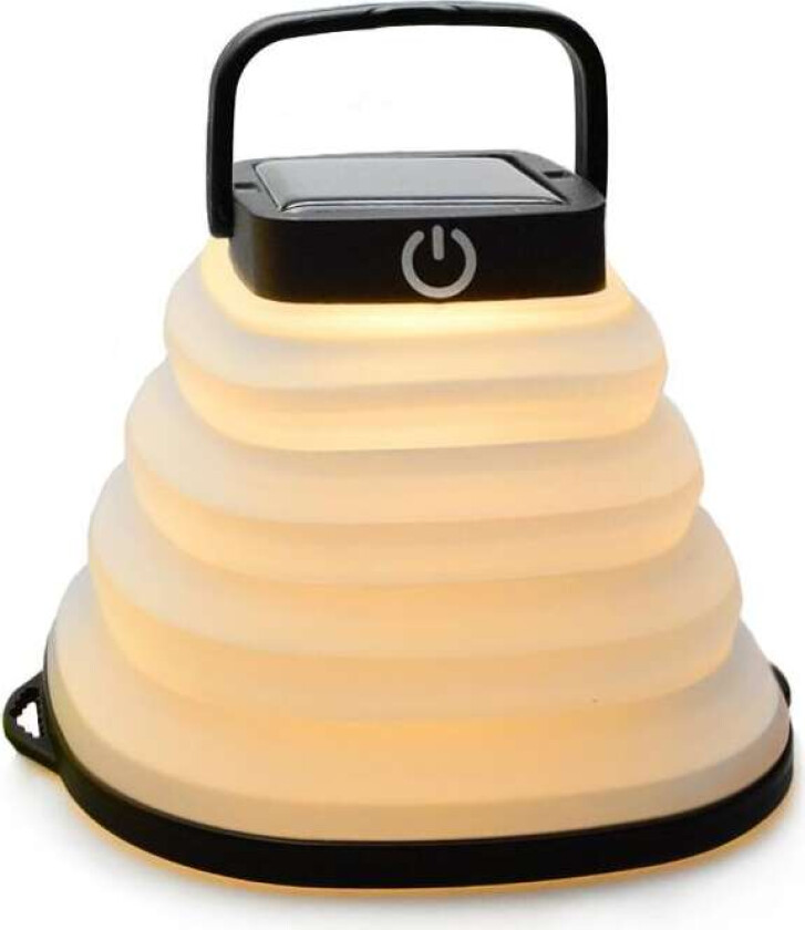 Sammenleggbar lanterne solcellelampe campinglampe - Sort