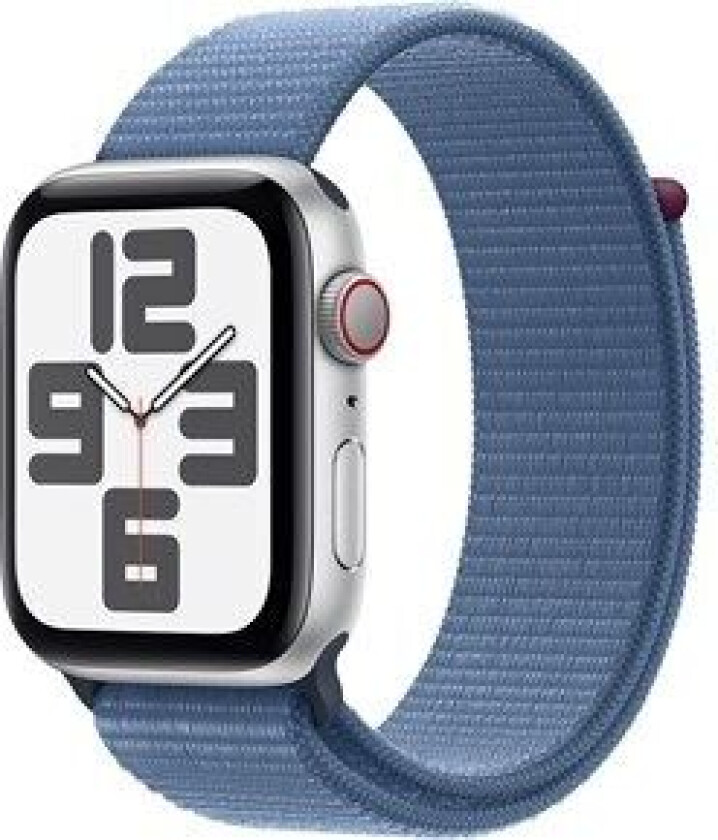 Watch SE 2nd Gen GPS + Cellular 44mm Silver Aluminium Case with Winter Blue Sport Loop