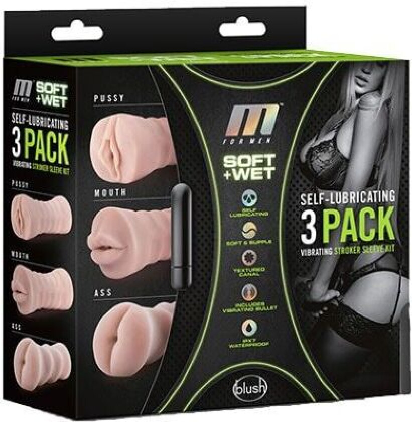 3-pack Vibrating Stroker Kit Onani-pakke