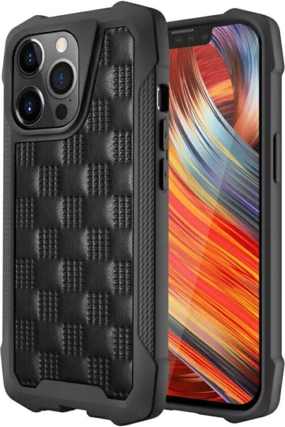 iPhone 13 Pro Phantom Series Håndverker Skinn Deksel - Svart