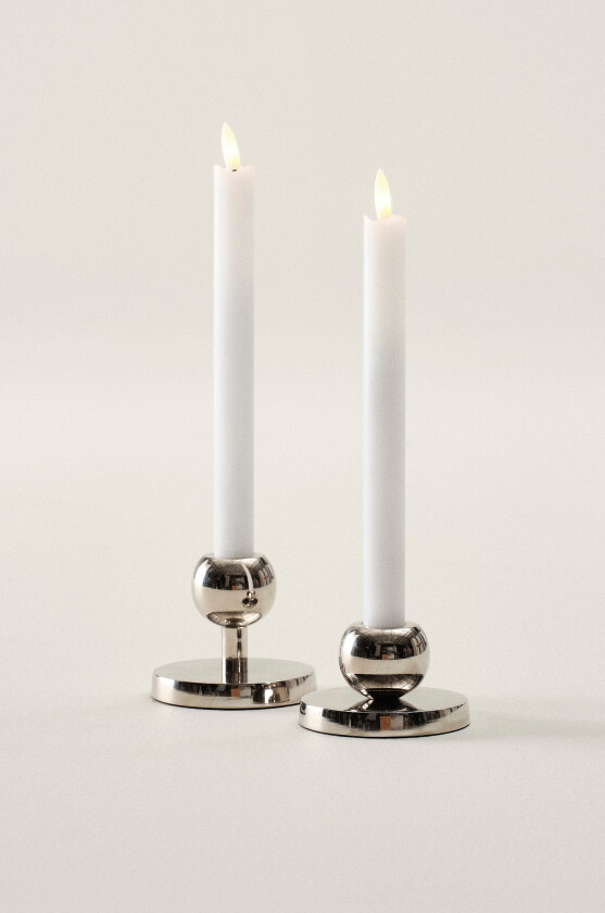 Flamme Rustic LED-antikklys, 2-pakning, 25 cm - hvit