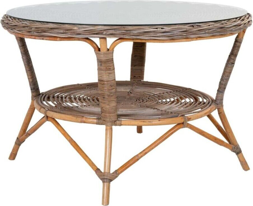 Larisa hagebord Ø120cm glass kubu,grå.