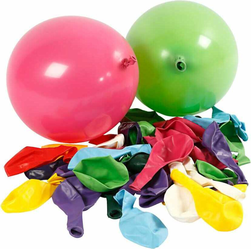 Ballonger, dia. 23 cm, ass. farger, 100 stk.