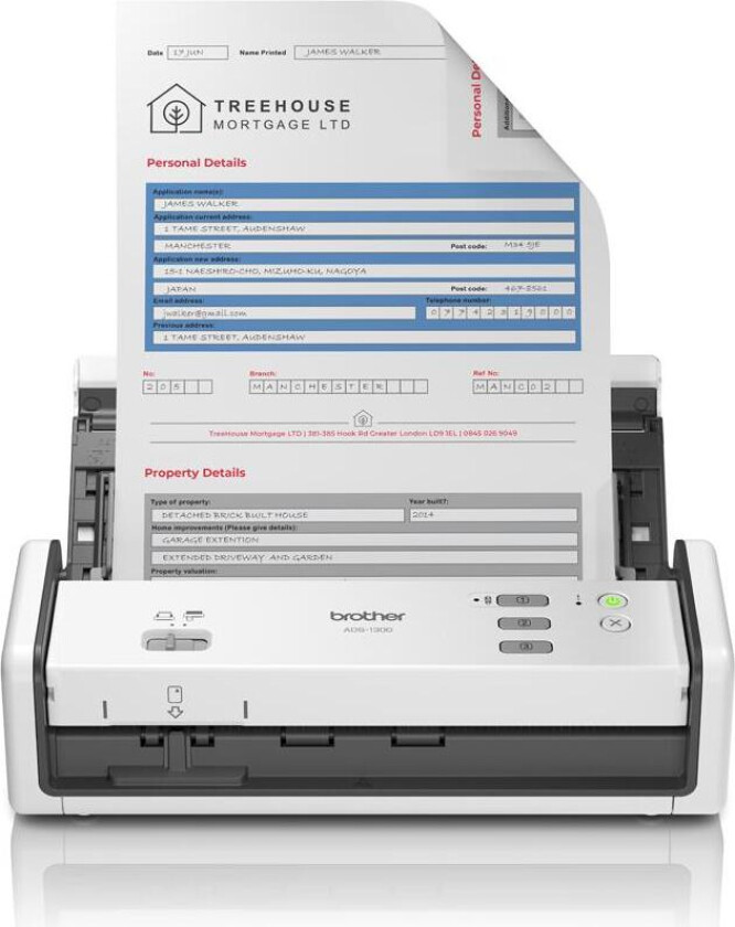 Bærbar Duplex Farge-Skanner Brother ADS1300 6-20 ppm