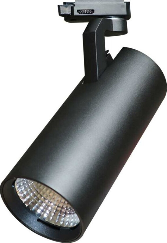 e3light Virgo LED 3F skinnespot 30W 935, 3000 lumen, 38°, svart