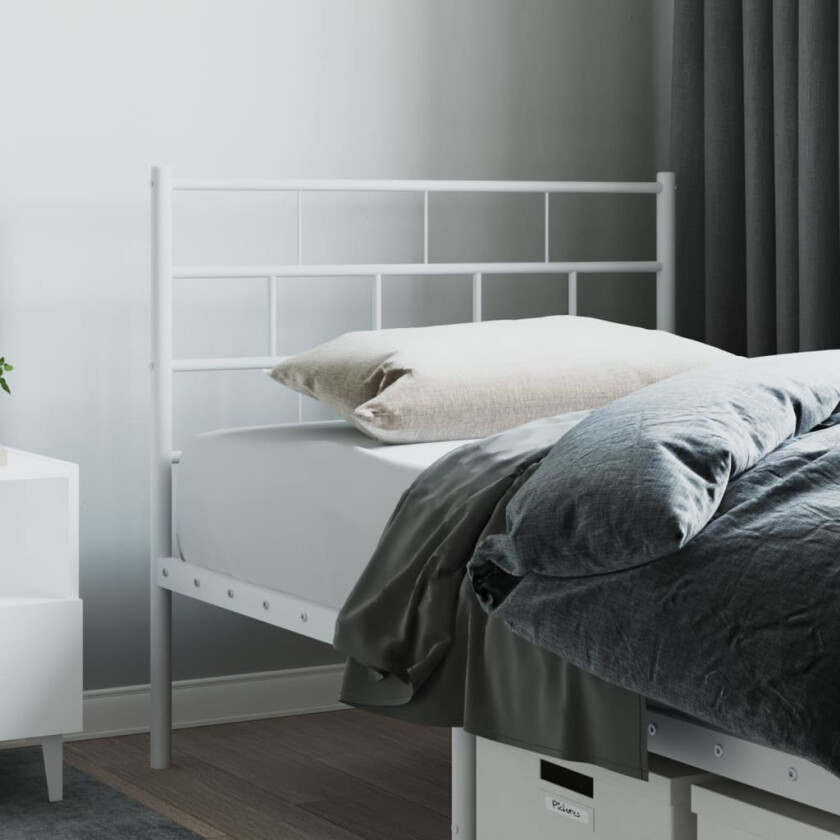 Sengegavl i metall hvit 75 cm