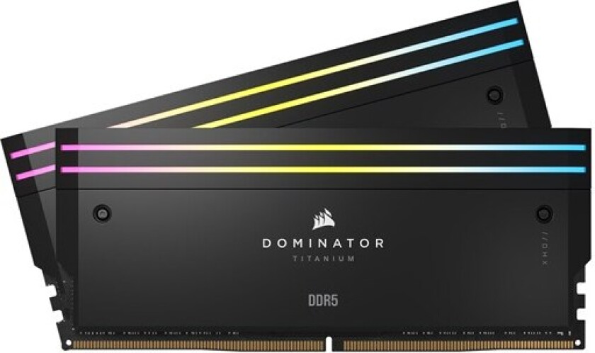 Dominator Titanium DDR5-6600 - 64GB - CL32 - Dual Channel (2 stk) - Intel XMP - Svart med RGB