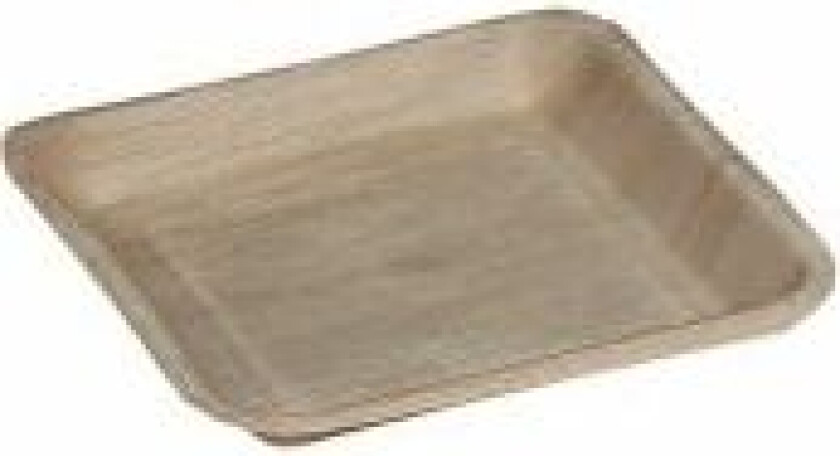 Tallerken 24x24 cm Firkant Bionedbrydelig Palmeblad,25 stk/ps - (25 stk.)