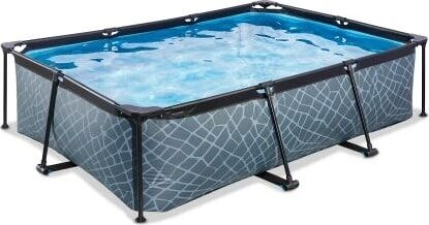 Exit Toys Stone Pool, Frame Pool 220x150x65cm, swimming pool (grey, with filter pump)