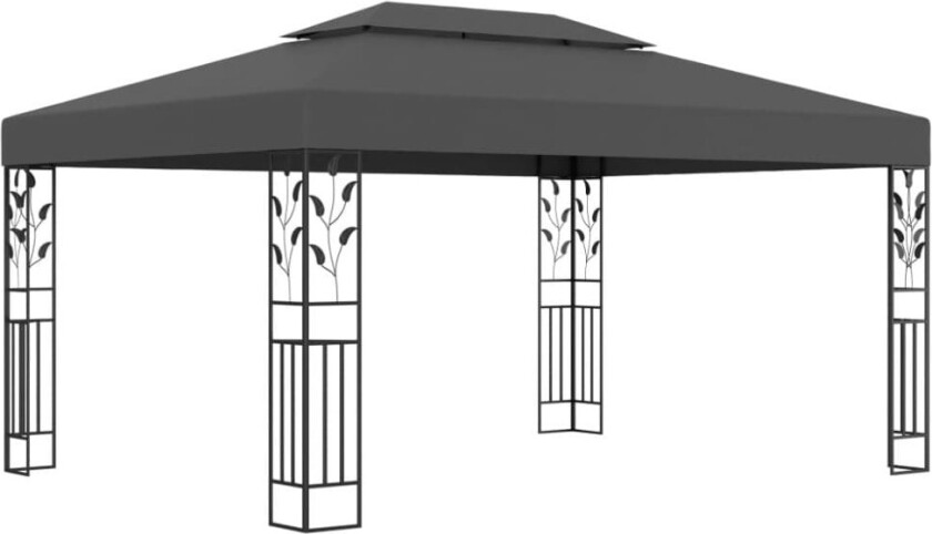 Paviljong med dobbelt tak 3x4 m antrasitt