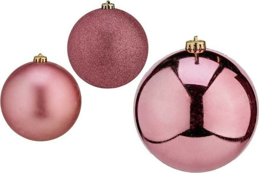 Juletrekuler à 10 cm 6 kvantum Rosa PVC