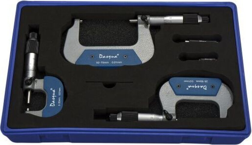495168 Mikrometer 3 deler, 0-75 mm, utvendig