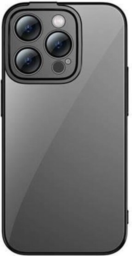 Glitter Transparent Case and Tempered Glass set for iPhone 14 Pro Max (black)