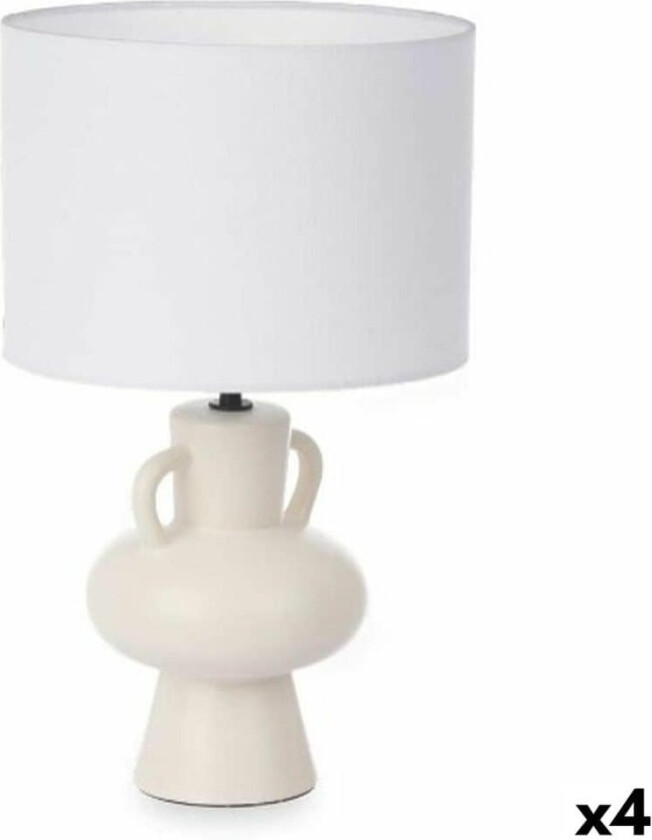 Bordlampe Vase 40 W Hvit Keramikk 24 x 39,7 x 24 cm (4 enheter)