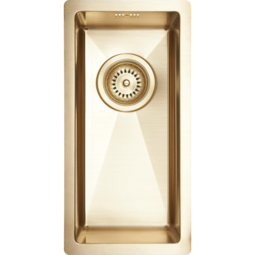 Kubus 180 Myk kjøkkenvask, solid messing