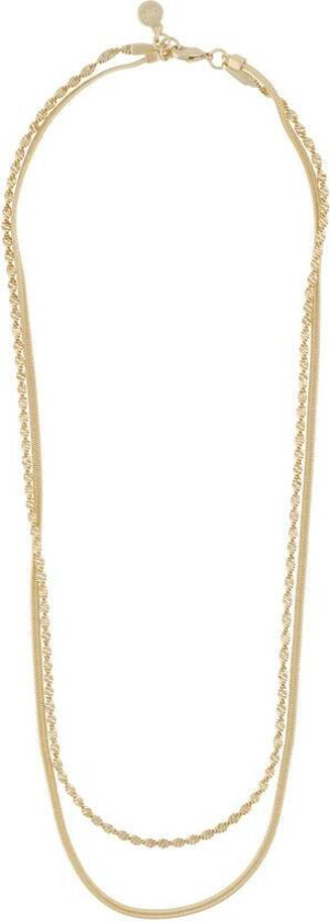 Snö Of Sweden Serena Double Necklace Plain Gold
