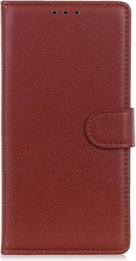 Samsung Galaxy S24 Ultra PU Litchi Skin Flip Deksel med Lommebok - Brun