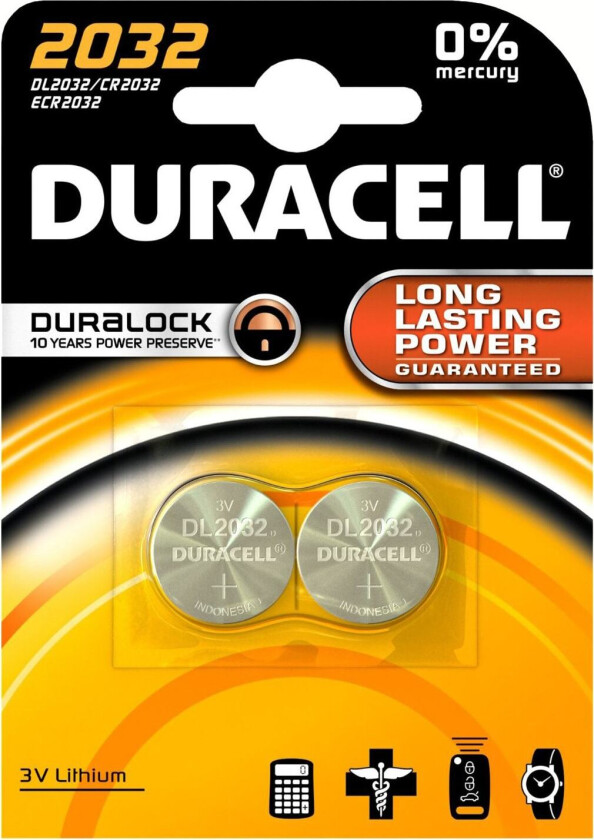 Electronics CR2032 Lithium Batteri - 2 stk.