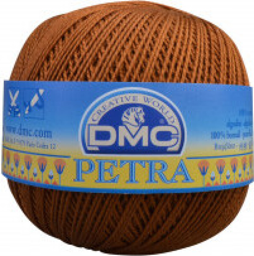 Petra No. 8 Heklegarn Unicolor 5434 Gyldenbrun