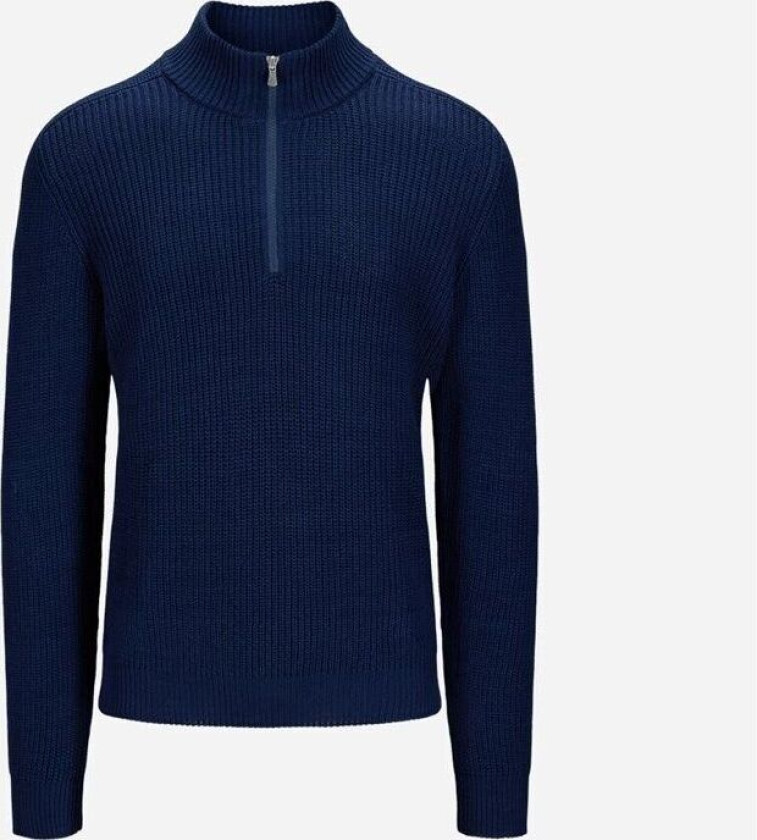 Half Zip Cotton - Blue Blå 50