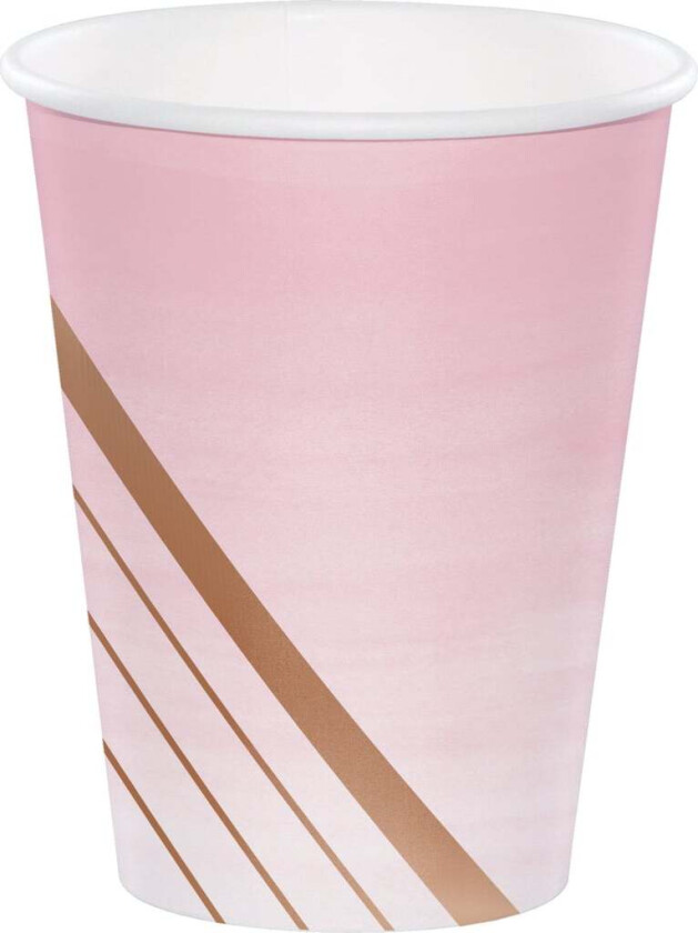 Pappkopper -Rosa og Rosegull- 8 stk