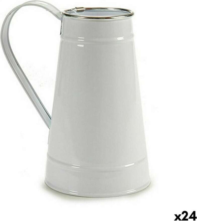 Pot Melkemugge Hvit sølvfarget metall 17 x 18,5 x 11,3 cm (24 antall)