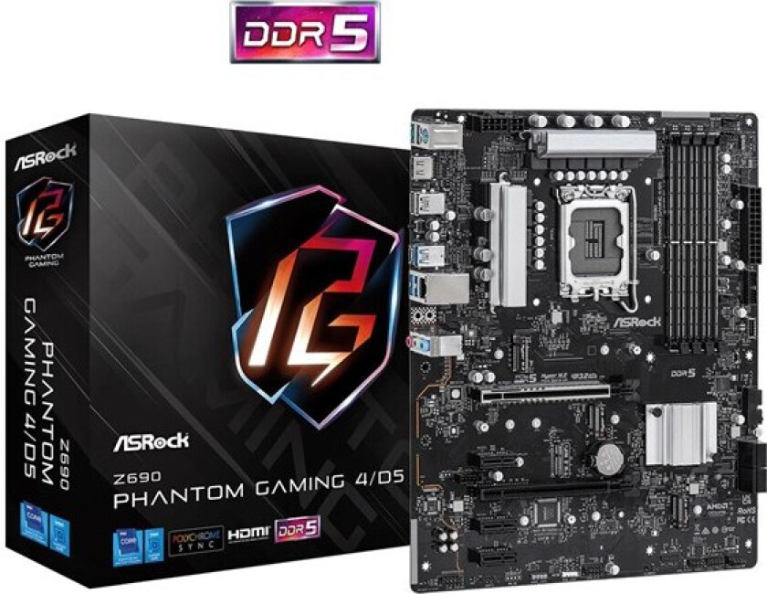 Z690 Phantom Gaming 4/D5 Hovedkort - Intel Z690 - Intel LGA1700 socket - DDR5 RAM - ATX