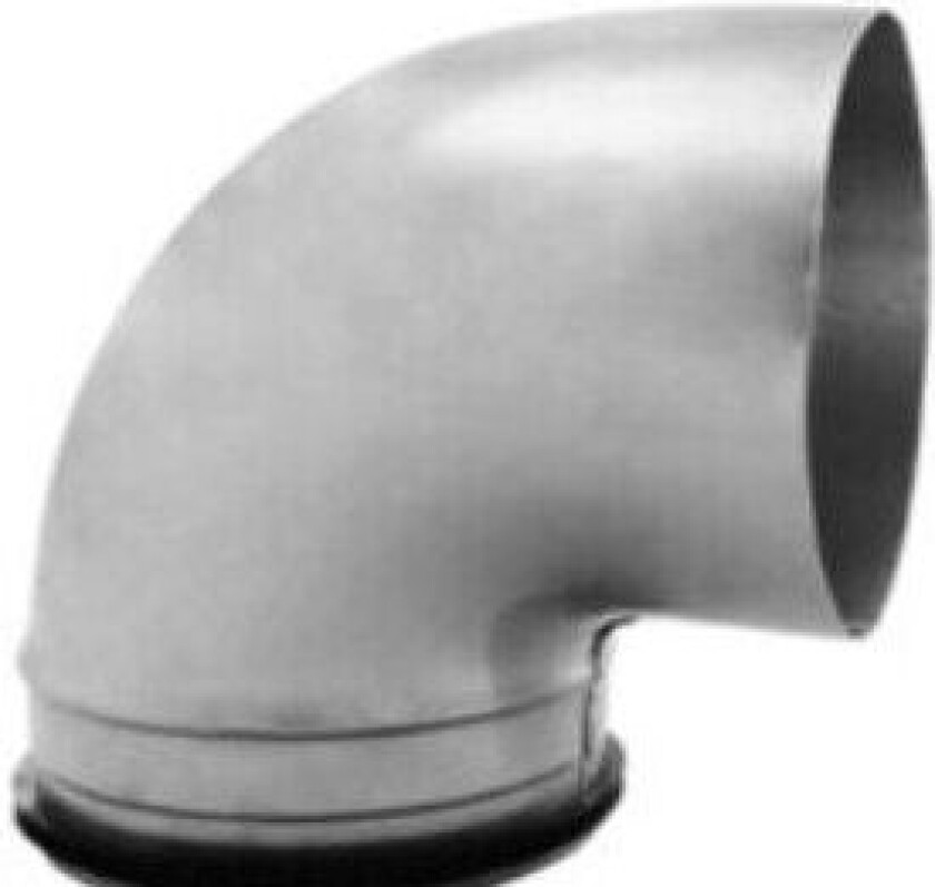 Bilde av kort bøj. Ø250 90 gr. - BFKM-250-90 muffe/nippel falset galvaniseret