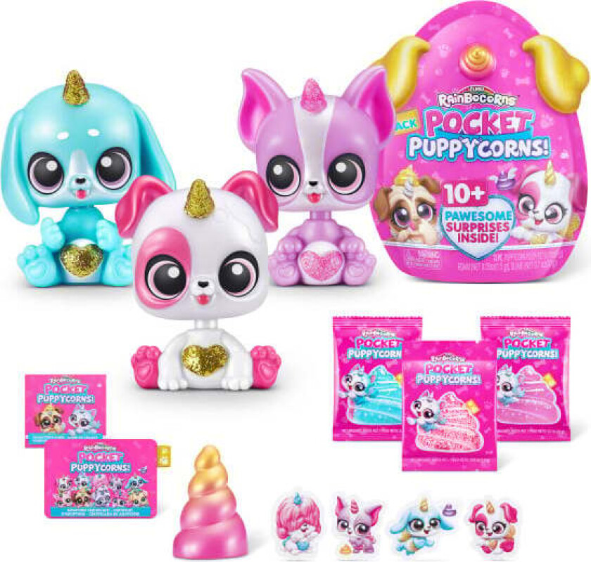 Rainbocorns Pocket Puppycorns 3-Pakning M/ 10+ Overraskelser
