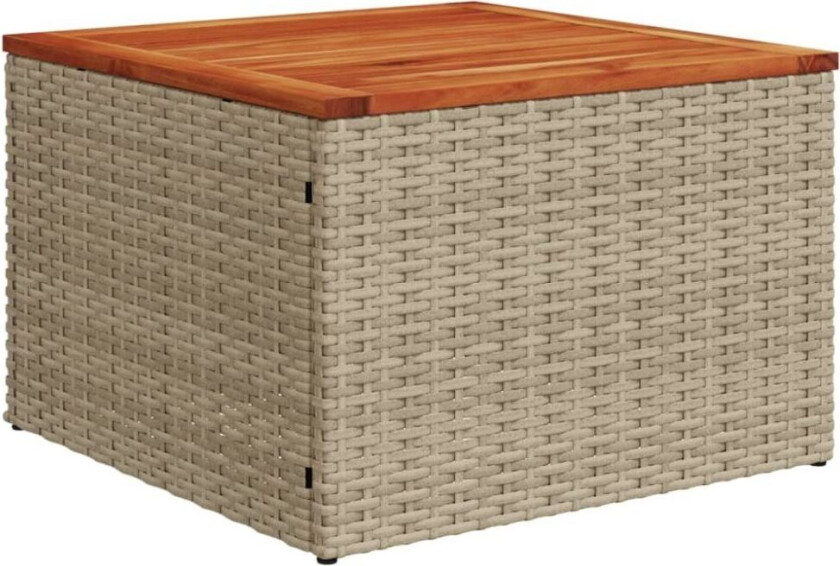 Hagebord beige 55x55x37 cm polyrotting og akasietre