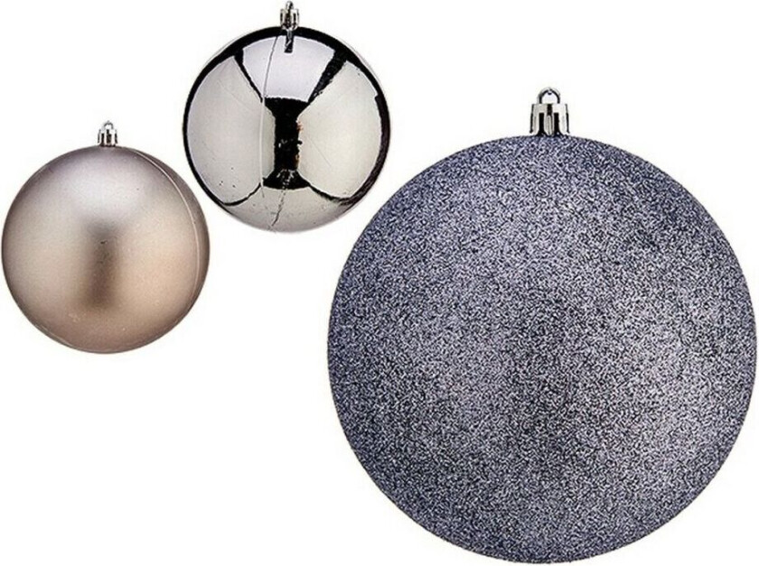 Juletrekuler à 12 cm 6 nummer Sølv Plast