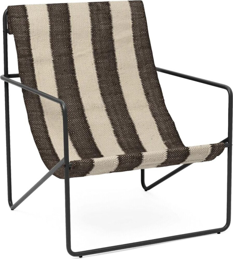 Desert loungestol Black, off-white, chocolate